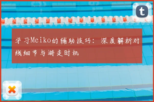 学习Meiko的辅助技巧:深度解析对线细节与游走时机